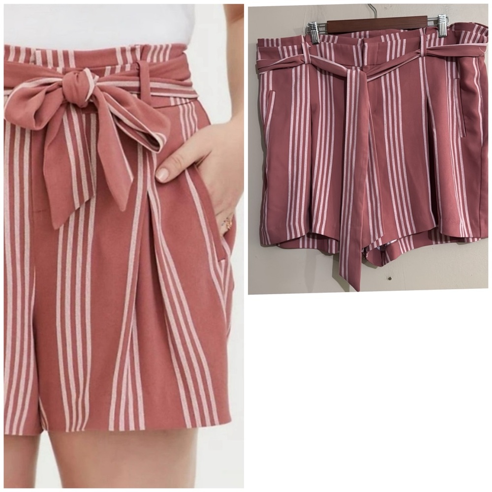 Torrid Rose Striped Tie Belt Women's Shorts Size 20 NWOT